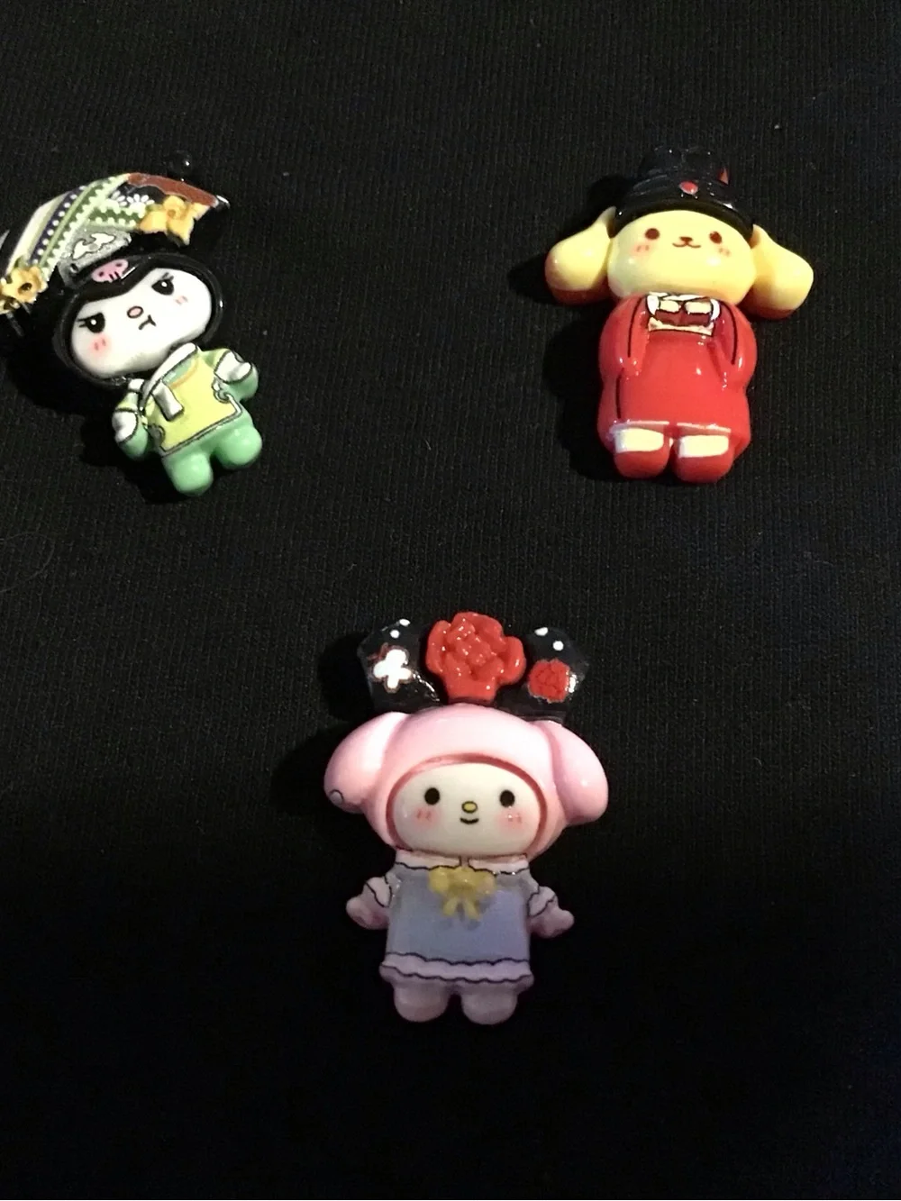 Sanrio characters mini magnet set with kimono design - Assorted Pastel Colors